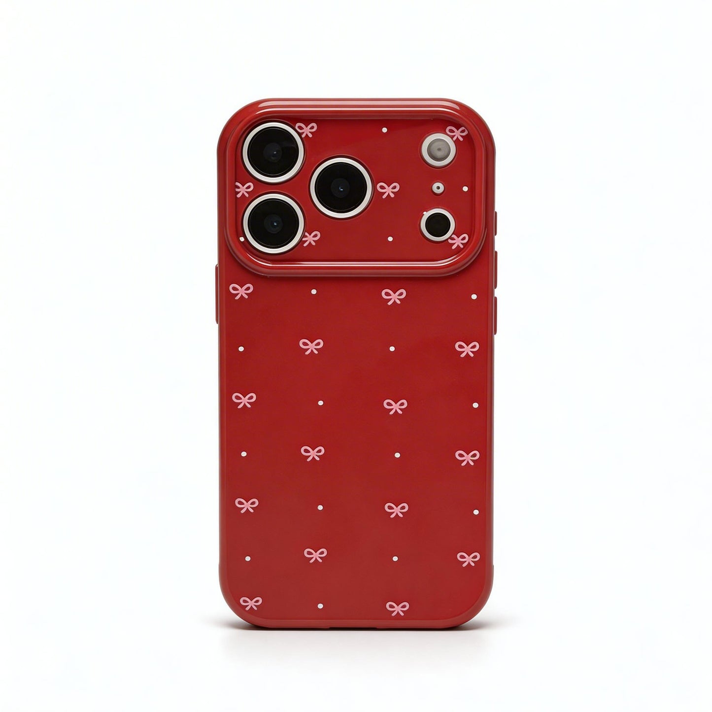 Vintage Simple Burgundy Bow Phone Case for iPhone