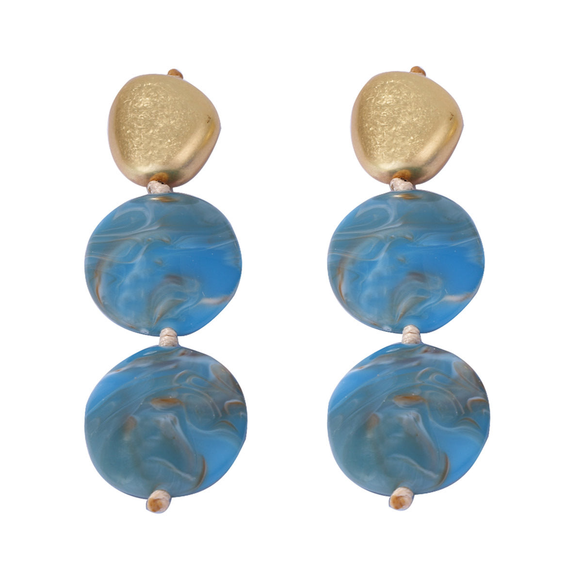 Vintage-Inspired Bohemian Style Statement Necklace and Earrings Set with Bold Geometric Blue Beaded Design - Unique and Eye-Catching Jewelry for Women