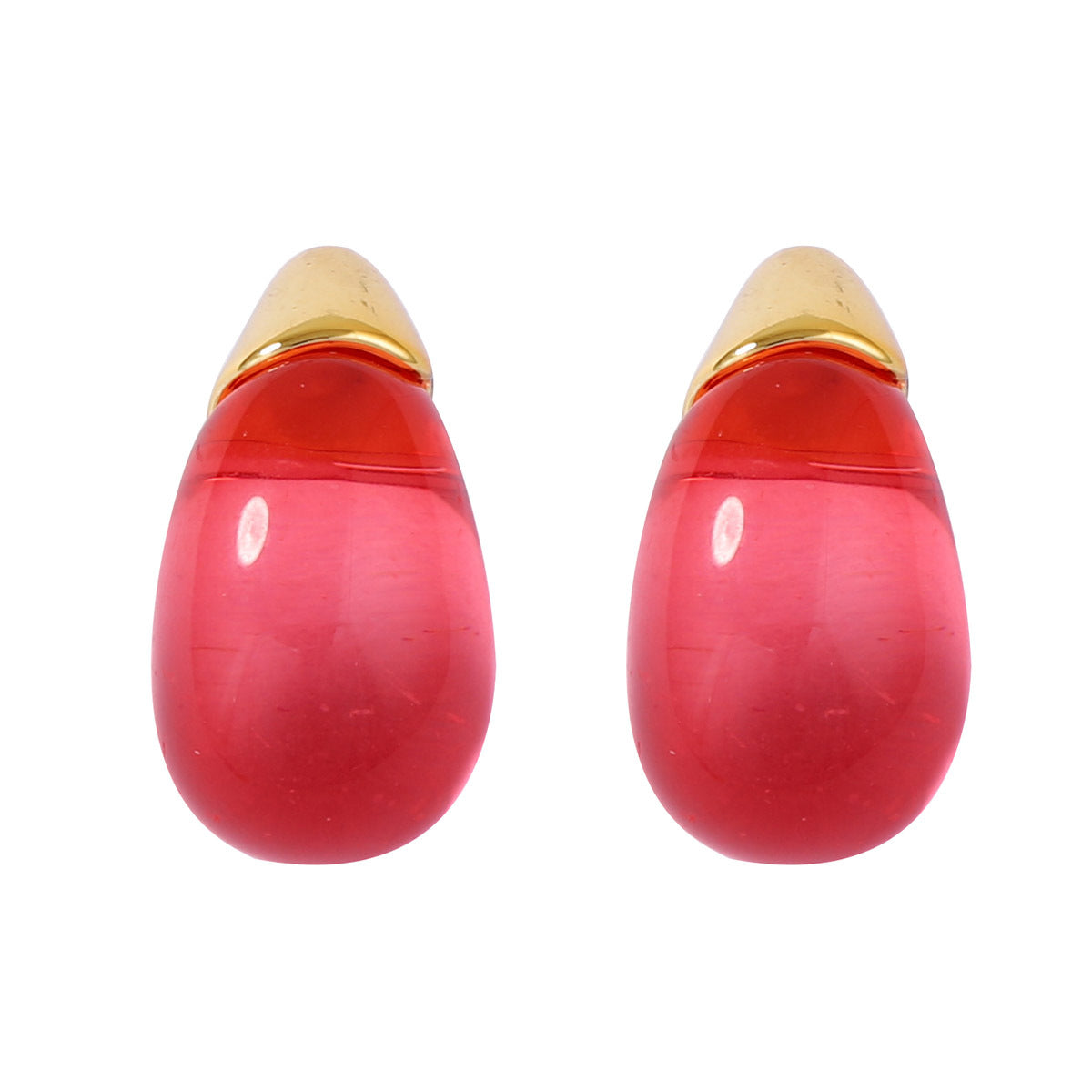 Stylish Minimalist Transparent Multi-Color Resin Water Drop Earrings for Women - Chic, Unique Design with High-End Feel