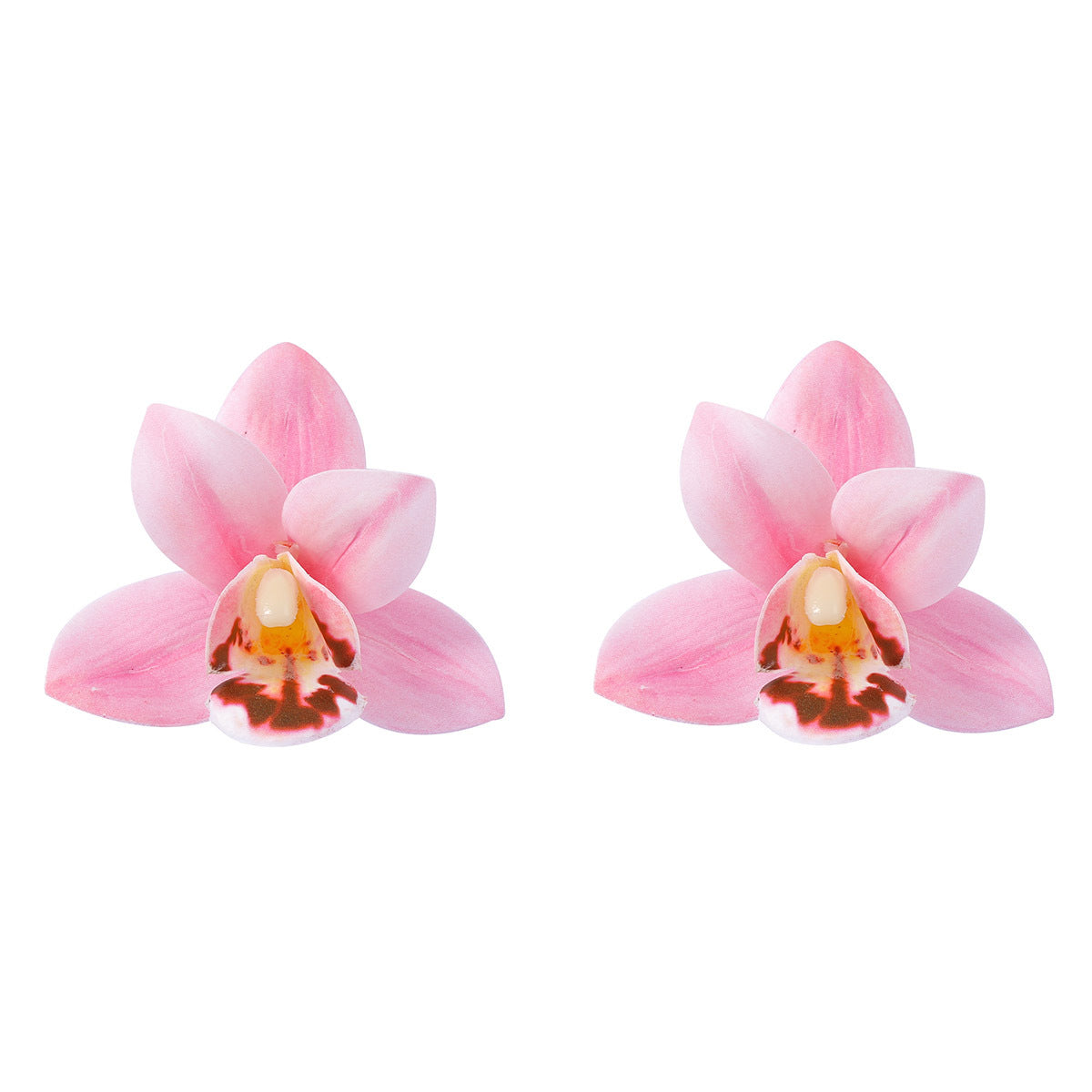 Exaggerated Personality Artificial Fabric Orchid Flower Multi-Layer Earrings for Women - Perfect for Everyday Commuting and Vacation Wear