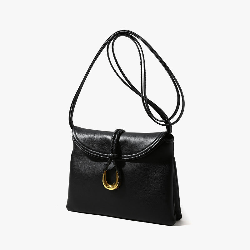 Women's Luxury Saddle Bag Chic Crossbody Leather Purse for Versatile Everyday Use Made from Lambskin with Comfortable Underarm Design