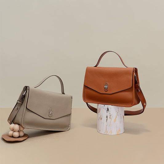 Genuine Leather Women's Handbag Single Shoulder Bag Crossbody Messenger Bag Top Layer