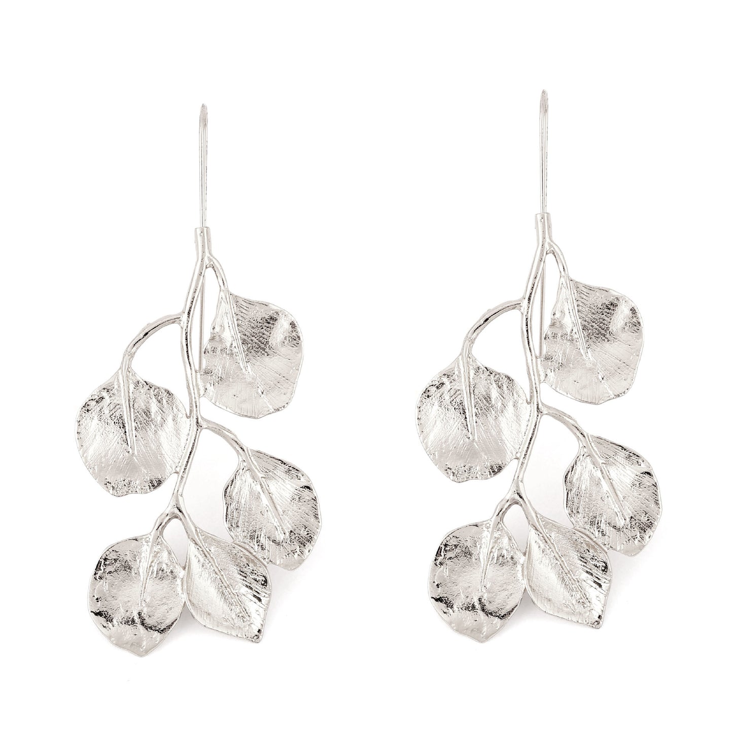 Stylish Women's Metal Leaf Earrings - Unique and Bold Dangle Design for a Chic Statement Look