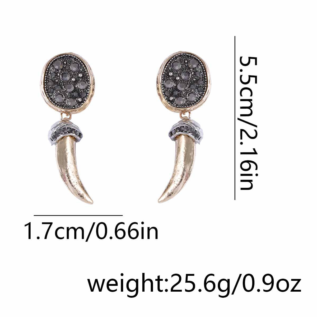 Vintage-Inspired Gleaming Animal Horn-Shaped Earrings – High-End Chic and Versatile Casual Wear for Everyday Style