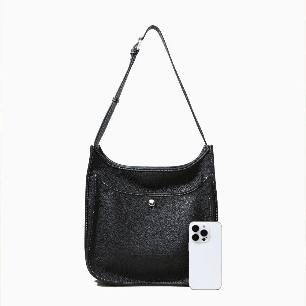 Genuine Leather Tote Bag Large Capacity Work Commute Crossbody Bag for Women Versatile Shoulder Bag with Classic Elegance