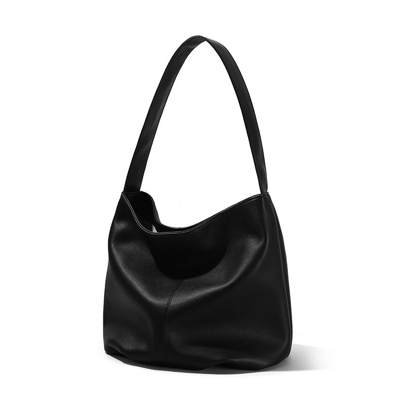 and Spacious Genuine Leather Tote Bag Soft Chic Shoulder Bag for Effortless Everyday Elegance