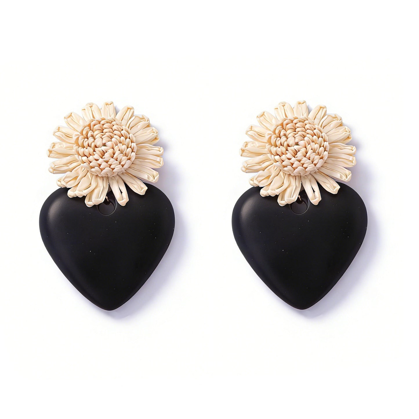 Chic High-End Woven Raffia Vacation-Inspired Acrylic Geometric Statement Earrings for Women - Perfect for Summer Festivals and Beach Getaways