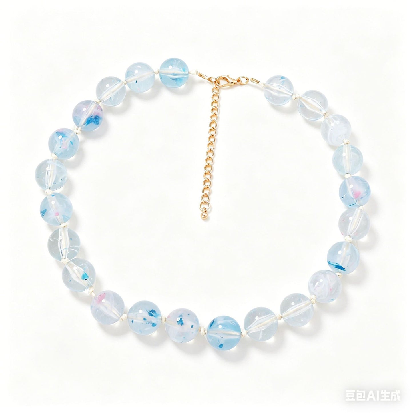 Chic and Fresh Minimalist Jade Green Beaded Necklace - Elegant Everyday Accessory for Women, Perfect for Work and Casual Outfits
