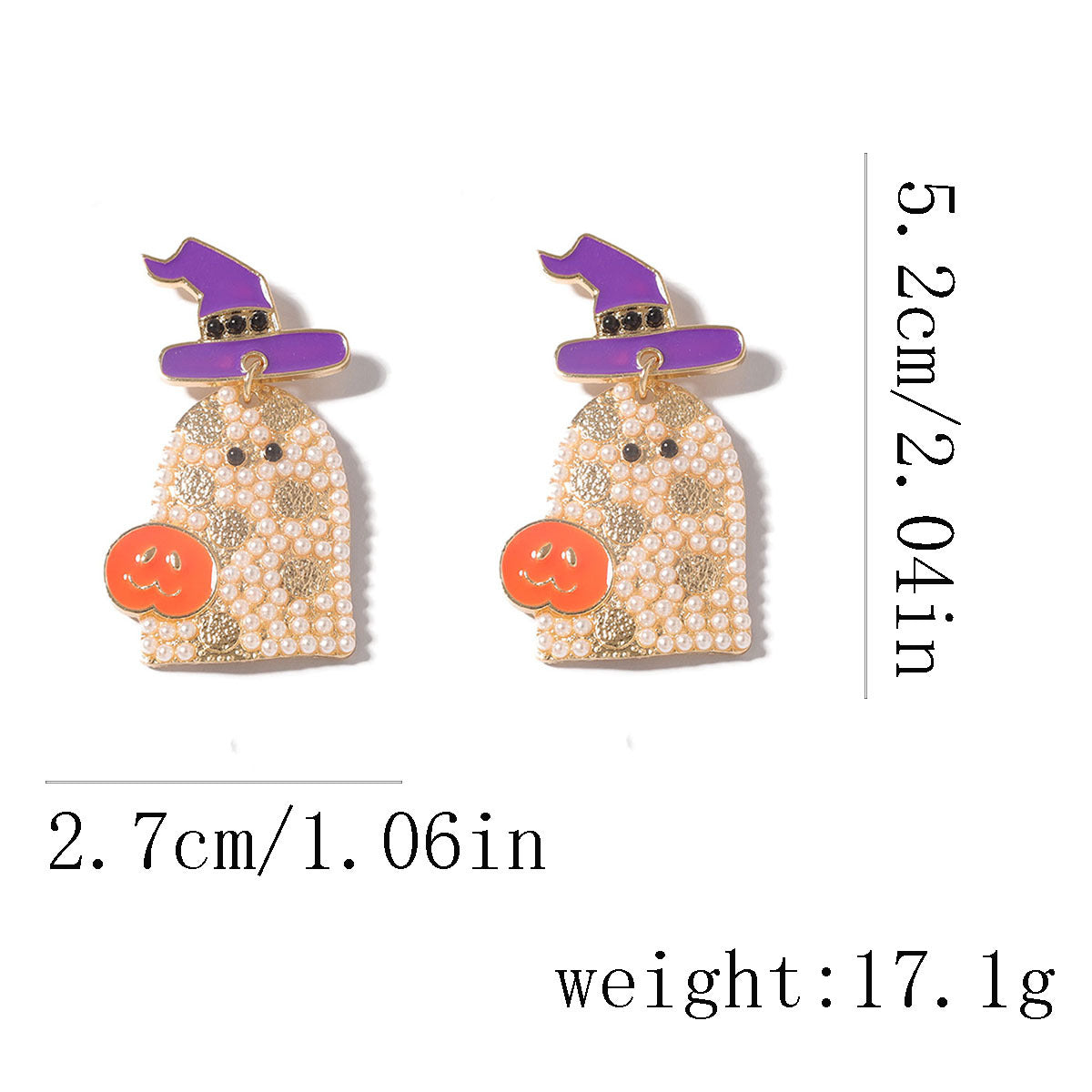 Adorable Ghost Earrings with Hats – Creative, Spooky, and Trendy Design for Halloween Enthusiasts – Must-Have for Unique Accessories!
