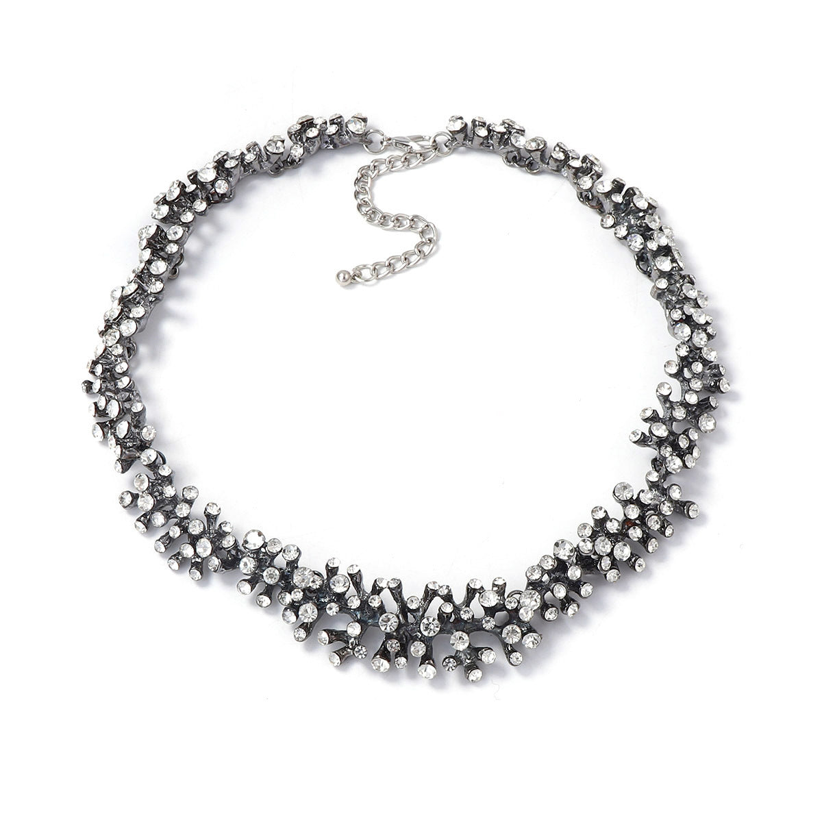 Exquisite Luxury Allure: Rhinestone-Encrusted Alloy Waterfall Floral Pendant Necklace for Women - Perfect for Every Occasion