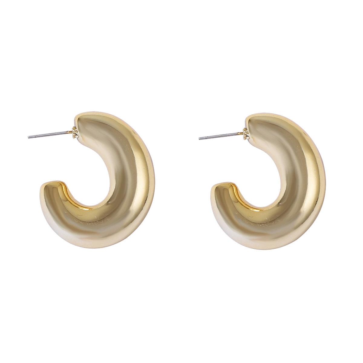 Chic Minimalist Geometric C-Shape CCB Earrings for Women – Versatile & Unique Fashion Accessory for Any Occasion