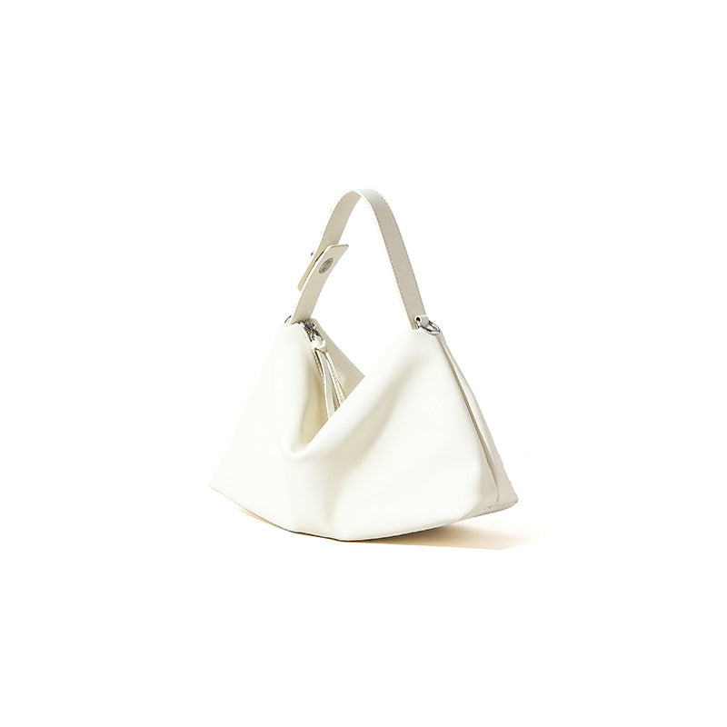 Genuine Leather Shoulder Bag for Women Large Capacity Spring Makeup Tote in Minimalist Design