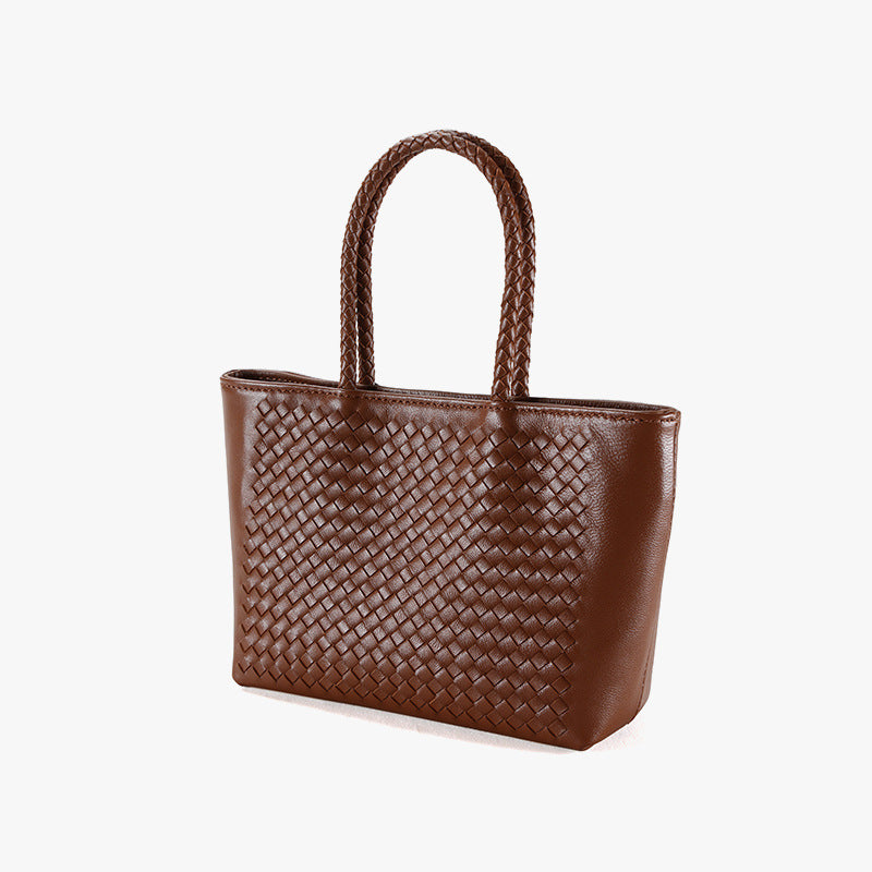 Handcrafted Spring Season Genuine Leather Shoulder Bag Minimalist Wool Bag for Women Versatile for Commuting