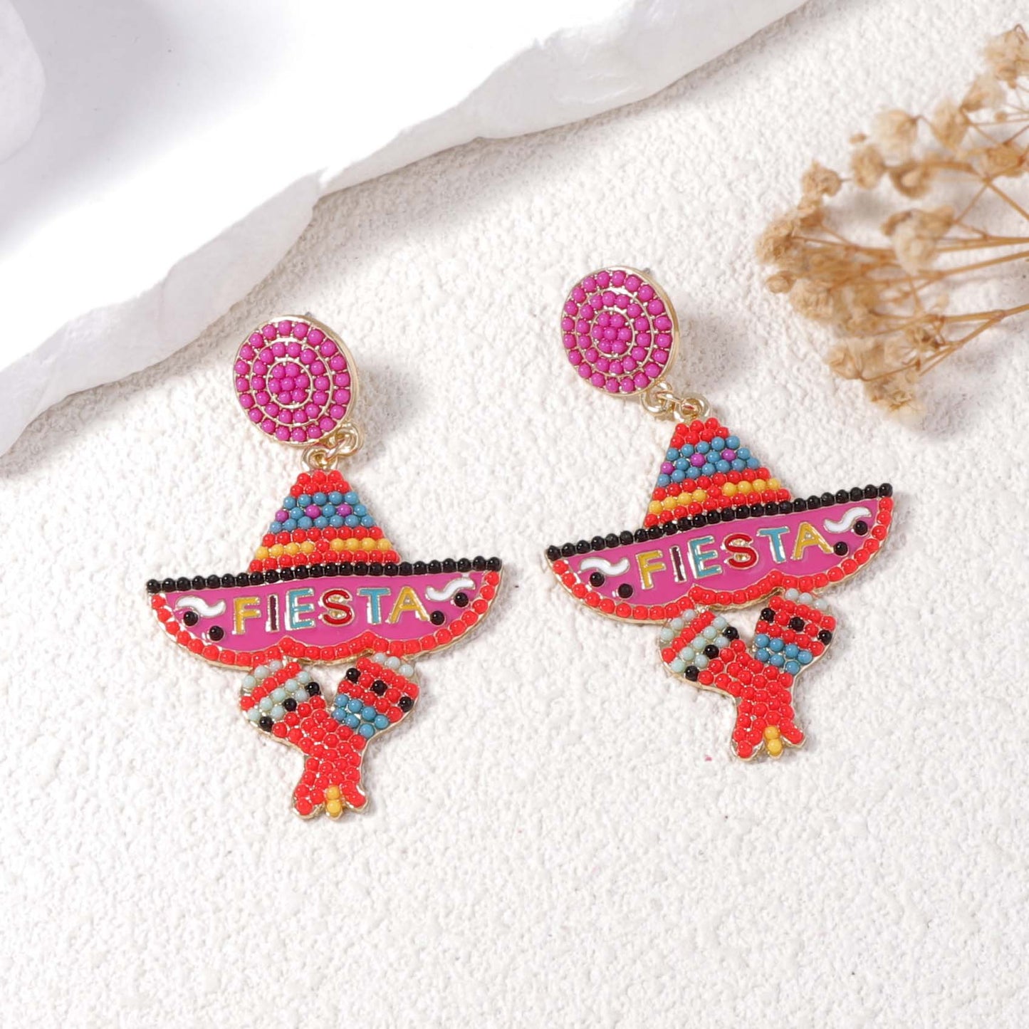 Chic & Fresh Geometric Alloy Letter Ear Drops for Women - Unique Creative Design with Adorable Aesthetic Beads