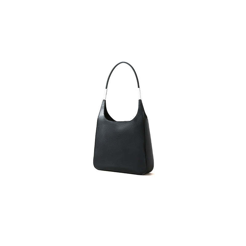 Genuine Leather Underarm Bag for Spring Fashionable Women's Tote with Unique Design Versatile Solid Colored Shoulder Bag