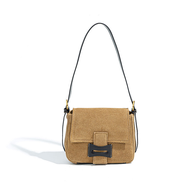Vintage High-Quality Matte Leather Messenger Bag Versatile Cowhide Crossbody Shoulder Bag