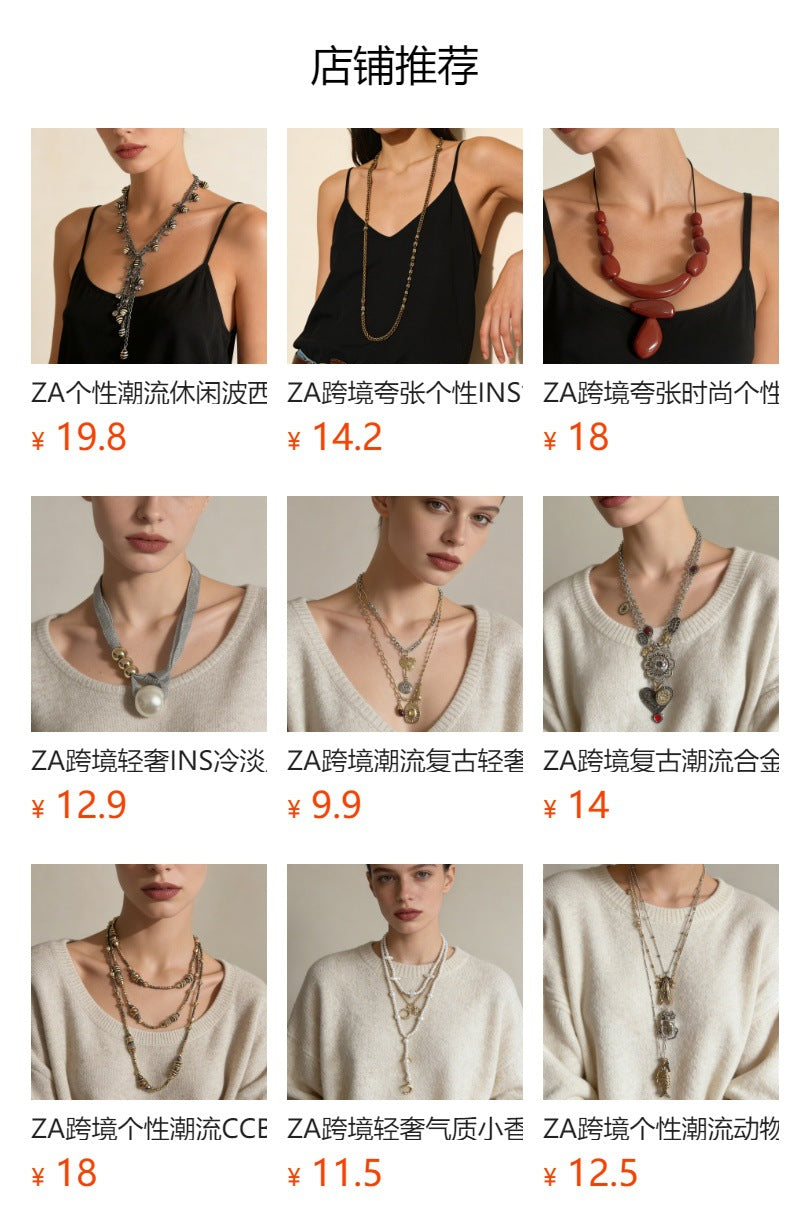 Trendy Geometric Beaded Layered Leather Necklace with CCB Water Drop Pendant - Stylish Casual Jewelry for Women