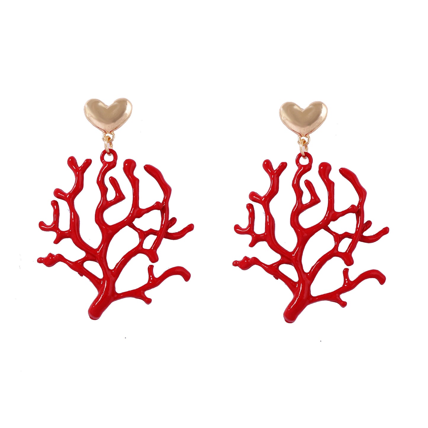 Artisan-Inspired Coral Pendant Earrings – Unique Ocean-Inspired Jewelry for a Relaxed Vacation Vibe – Versatile and Best-Selling Accessory
