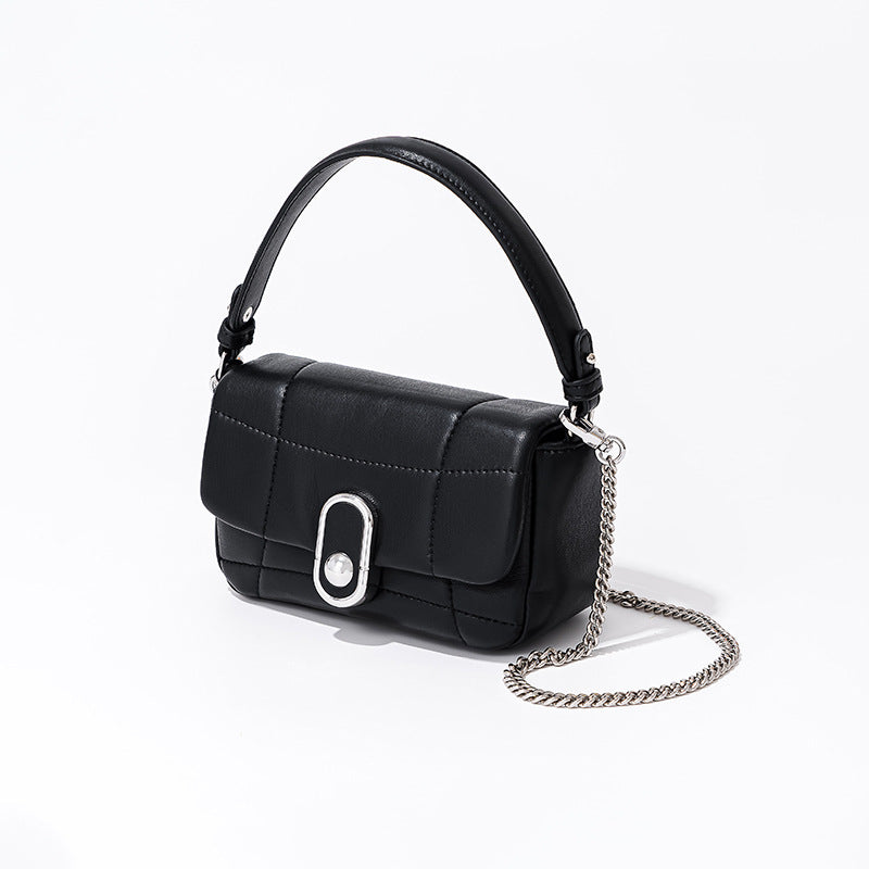 Mini Chocolate Bag Unique Design Chain Strap Underarm Bag Luxurious and Versatile Genuine Leather Tote for Women