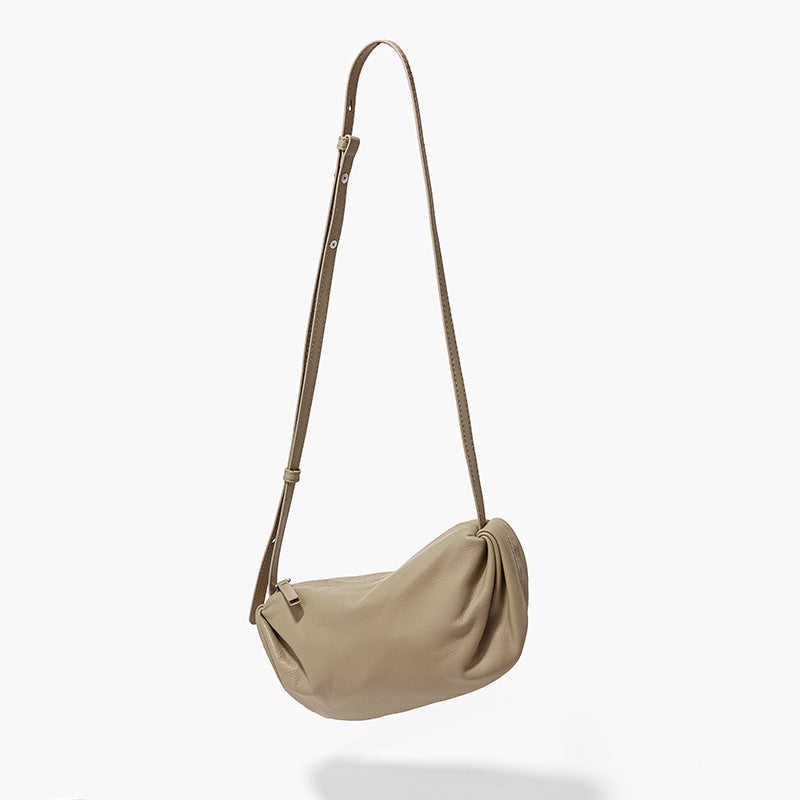 Dumpling Bag Simple Casual Soft Leather Wrinkle Cloud Bag Fashion Versatile Single Shoulder Crossbody Bag