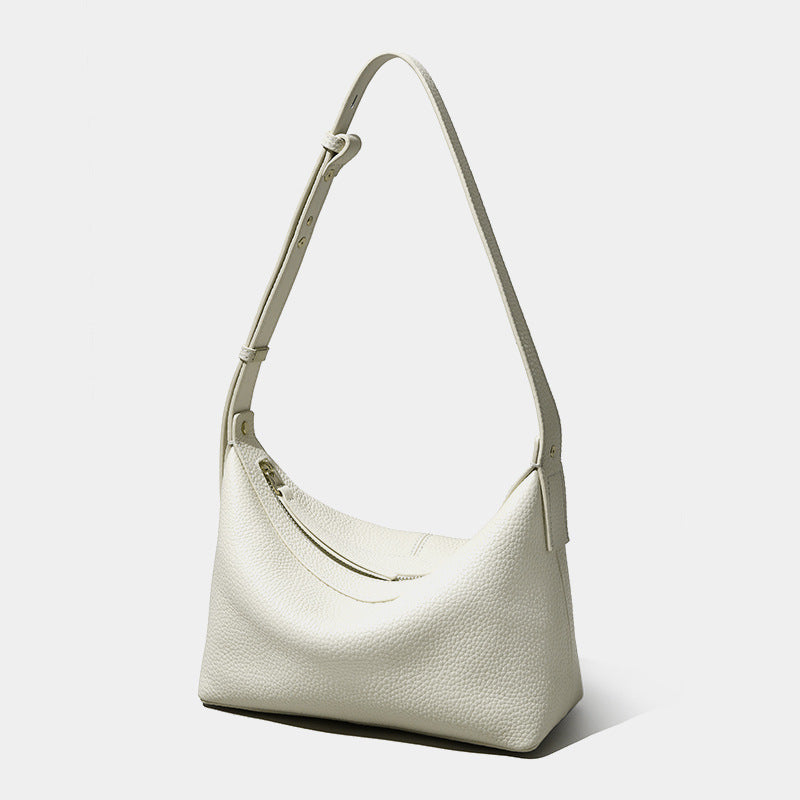 Genuine Grain Leather Hobo Bag Commuter Essential Versatile Crossbody for Everyday Chic Unique Design with Quality