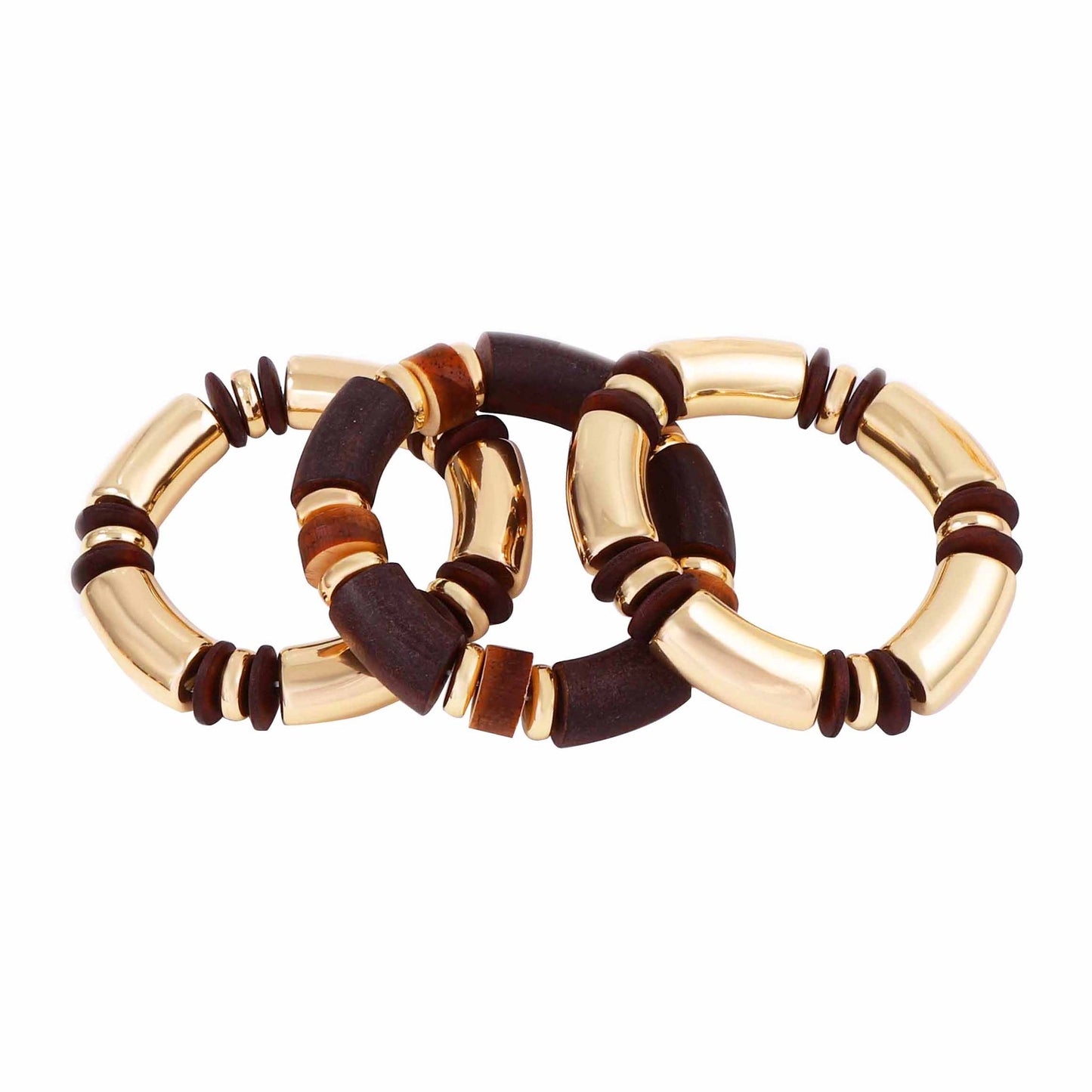 Trendy Layered Wooden CCB Bamboo Bead Necklace Jewelry Set - Versatile Accessories for Women