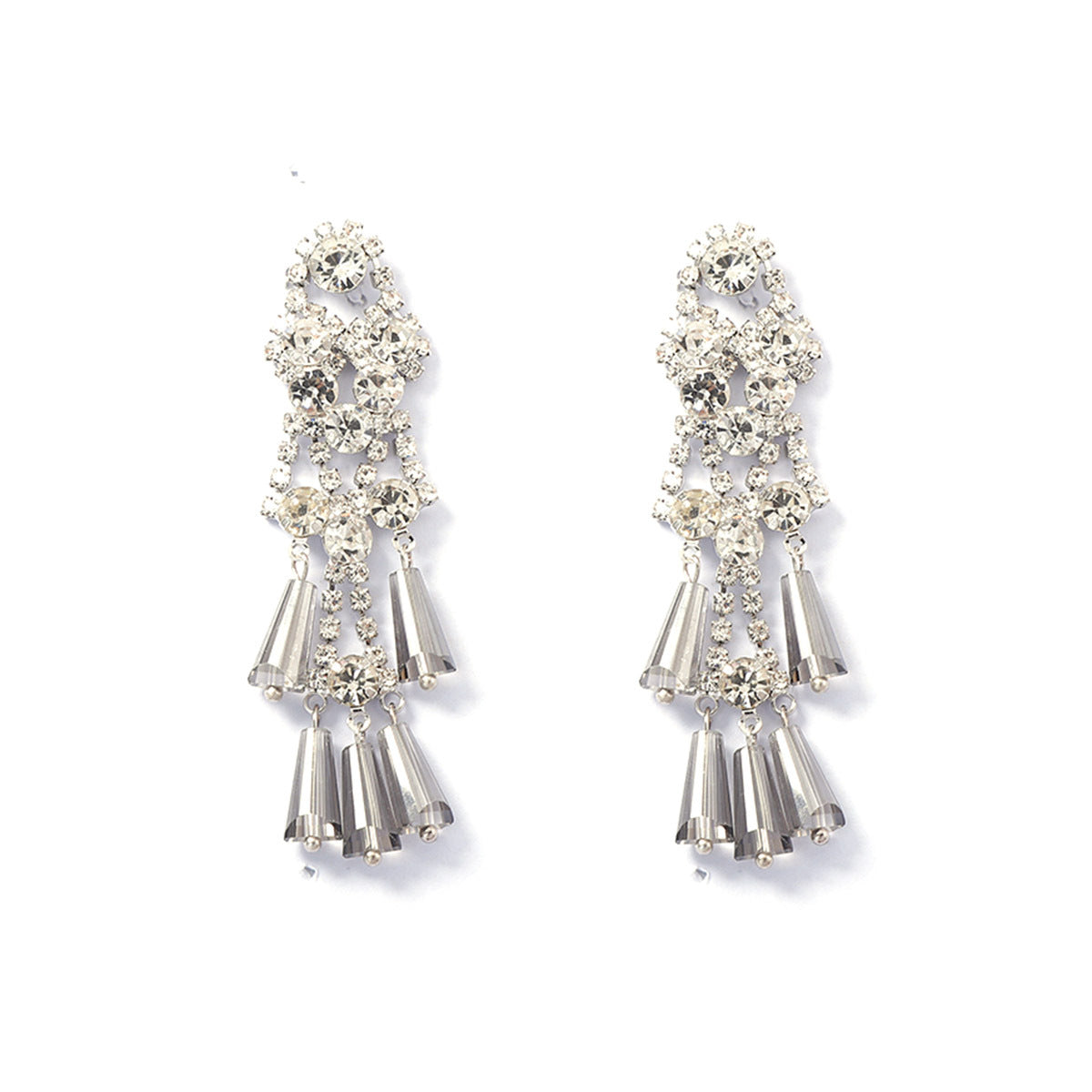 Elegant Crystal Tassel Earrings with Chic Design - Perfect for Engagement Gifts, Versatile Women's Jewelry, and Everyday Wear