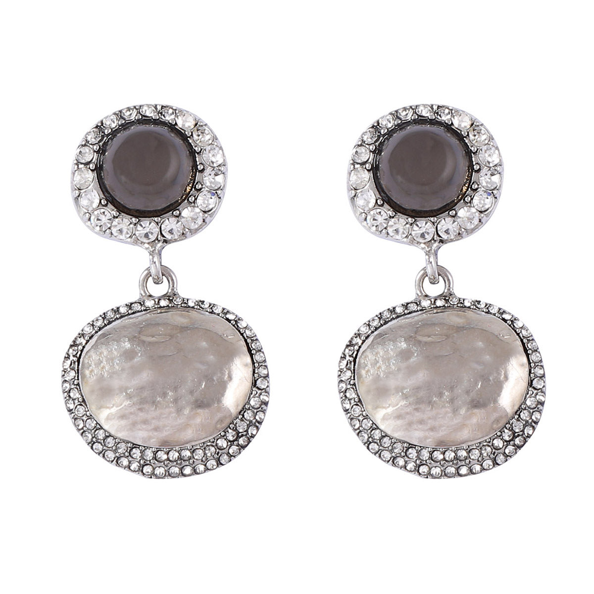 Trendy Vintage-Inspired Geometric Button Earrings - Unique Alloy Design for Effortless Style and Versatile Everyday Wear