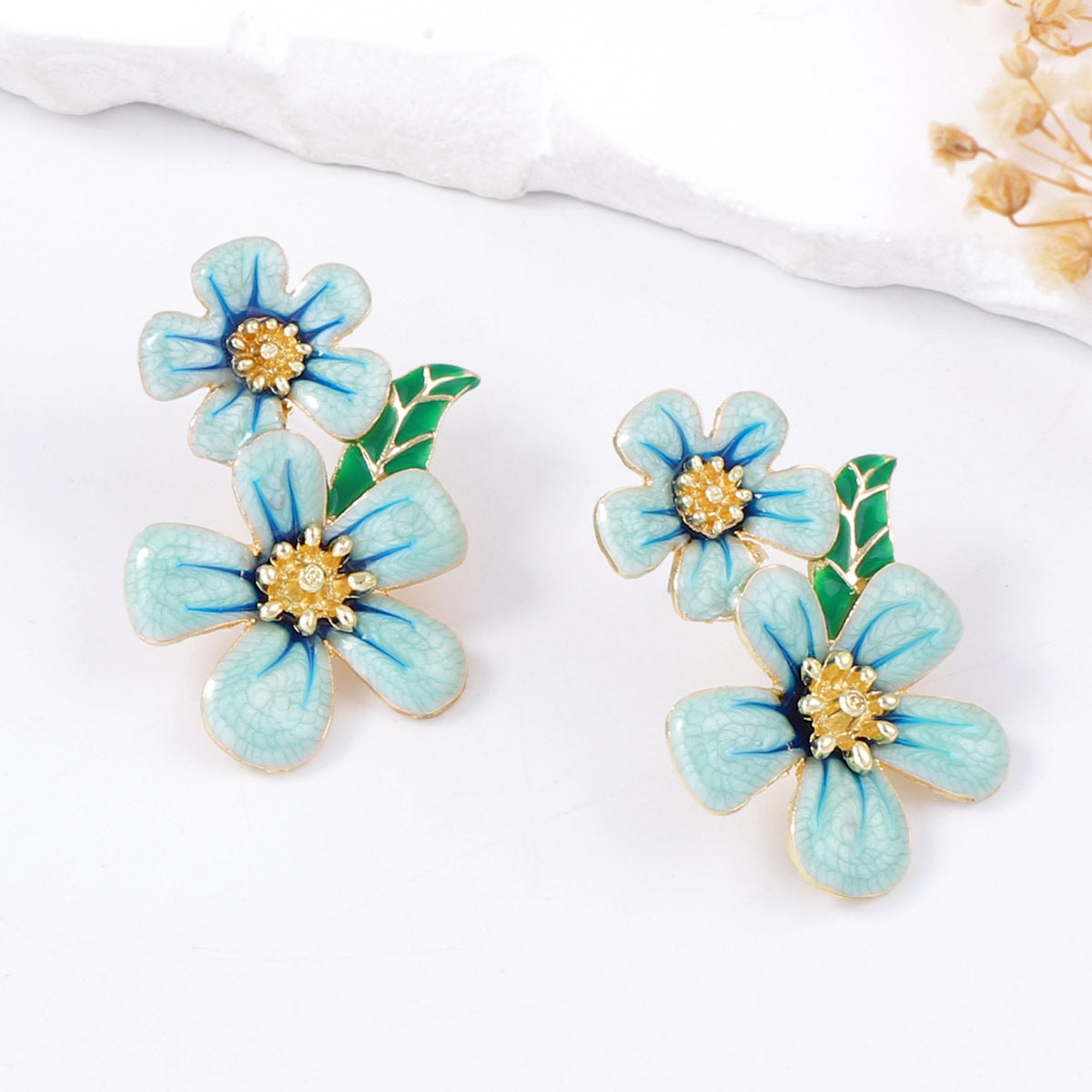 Trendy Floral Drip Oil Earrings – Versatile Elegance for Every Occasion | Unique Personality Accessories