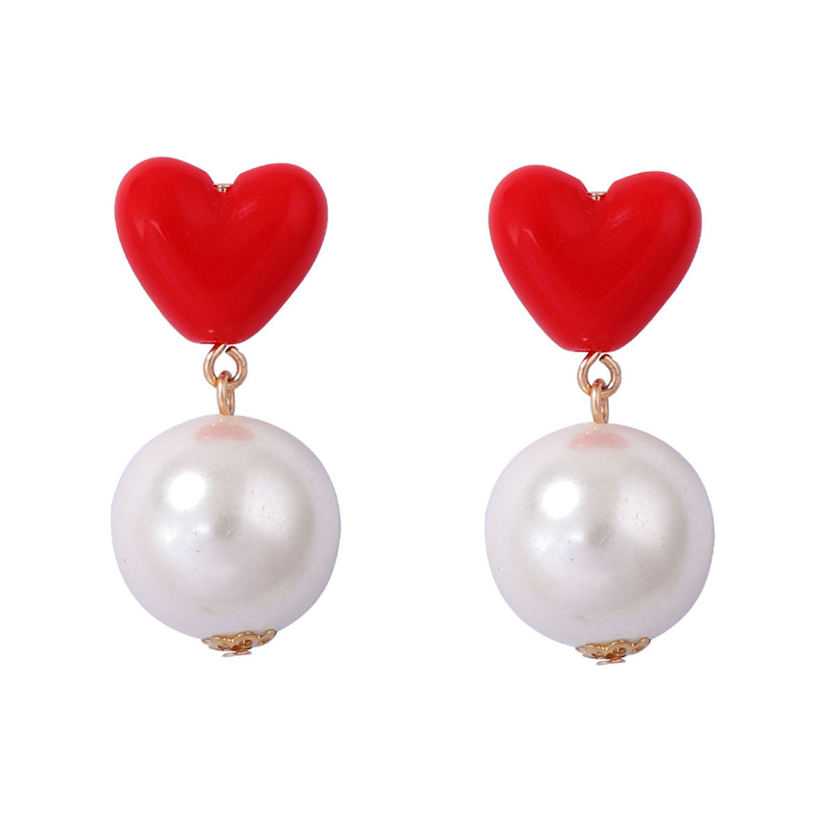 Elegant Minimalist Pearl Heart Earrings for Valentine's Day - Chic and Versatile Jewelry for Any Occasion