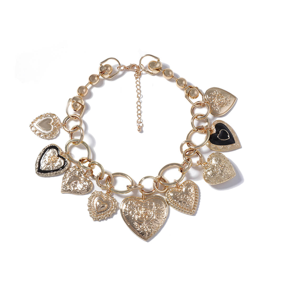 Personalized Vintage-Inspired High-End Design Chain Alloy Heart Pendant Necklace - Stylish Options for Casual Women's Wear