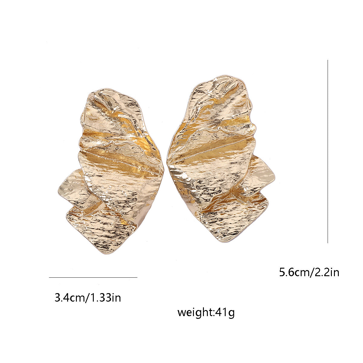 Trendy Abstract Twisted Pleated Irregular Petal Earrings - Exquisite Statement Butterfly Studs with a High-End Design Appeal