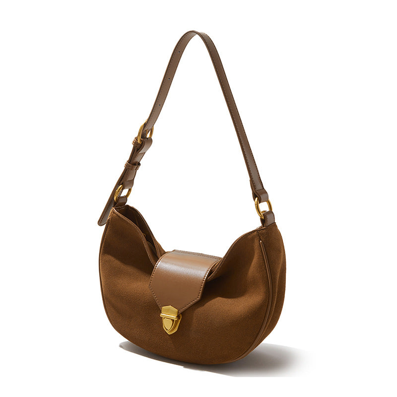 Kose Glossy Smooth Leather Hobo Bag Spacious High Quality Genuine Leather Shoulder Bag with Chic Design for Everyday Use