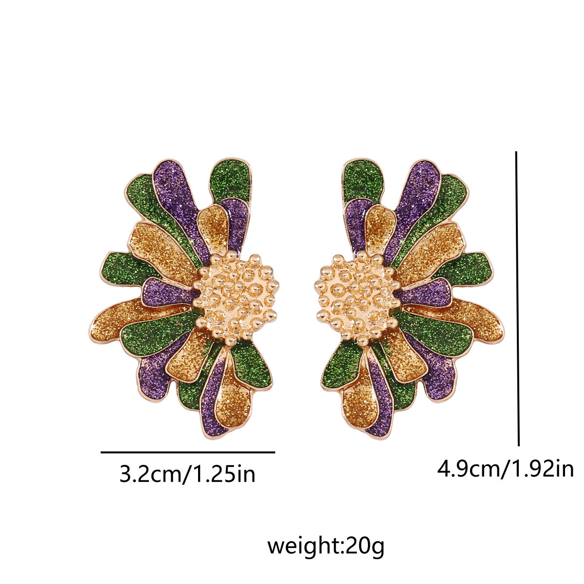 Festive Floral Alloy Earrings for Women – Vibrant Colorful Elements Perfect for Celebrations and Everyday Fashion