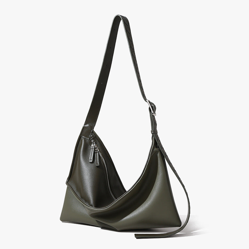 Luxurious Imported Leather Underarm Bag Chic Genuine Leather Crossbody Tote with Ample Storage for Commuters