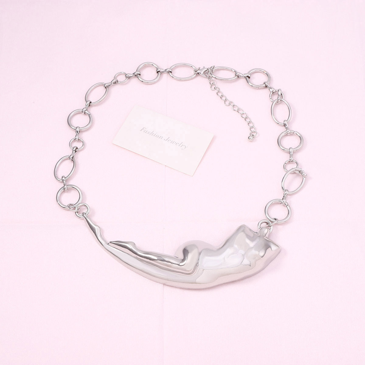 Stylish Minimalist Irregular Abstract Pendant Necklace - Versatile Statement Piece for Hip Hop Punk Fashion Enthusiasts
