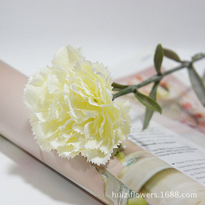 Realistic Single Stem Carnation Flower - Perfect Gift for Mother's Day and Teacher's Day - Ideal for Celebrating Moms and Teachers with Beautiful Faux Floral Decor