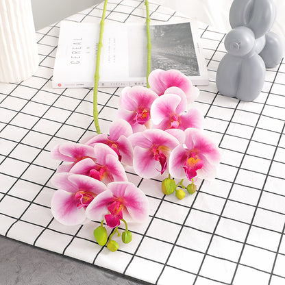 Lifelike Touch 3D Printed 5-Head Orchids - Stunning Indoor Fake Flower Arrangement for Office & Home Decor