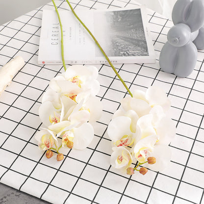 Elegant 3D Touch Artificial Orchid Flowers - 6 Stunning Butterfly Orchids for Home Decor, Zen Tea Room Ambiance, and Tranquil Indoor Spaces