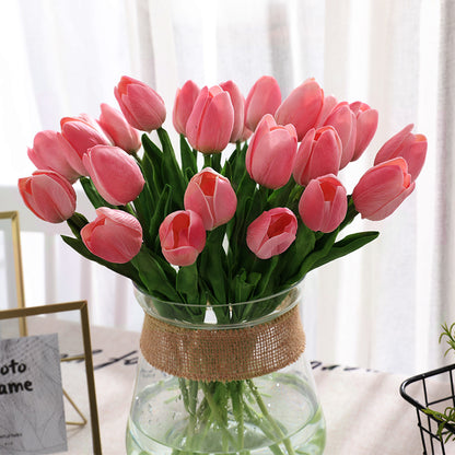 Realistic Mini Artificial Tulips in PU Material – Perfectly Crafted Faux Flowers for Home Décor and Elegant Table Centerpieces