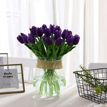 Realistic Mini Artificial Tulips in PU Material – Perfectly Crafted Faux Flowers for Home Décor and Elegant Table Centerpieces