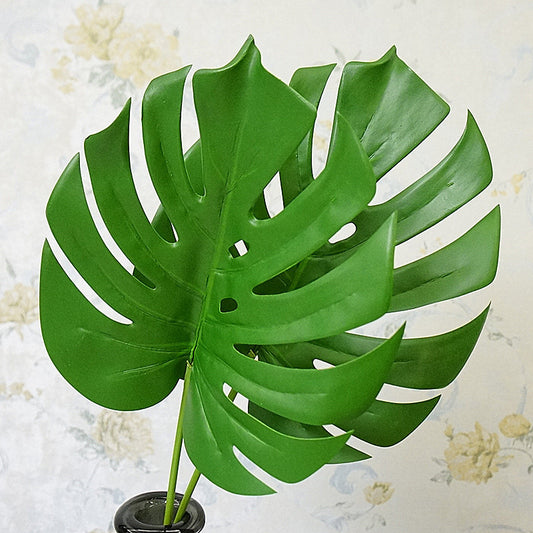 Nordic Single Stem Thin Rod Monstera Leaf - Realistic Artificial Flora for Flower Arrangements, Lush Decorative Greenery for Home and Event Backdrops