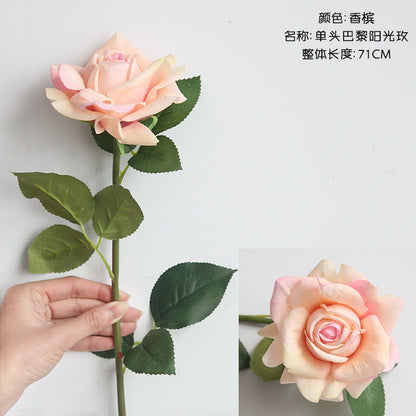 Luxurious Moisture-Feel Faux Rose Flowers for Home Decoration - Perfect for Weddings, Aisle Markers, and Floral Walls - Model MW59995