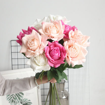 Luxurious Moisture-Feel Faux Rose Flowers for Home Decoration - Perfect for Weddings, Aisle Markers, and Floral Walls - Model MW59995