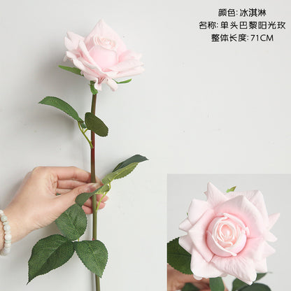 Luxurious Moisture-Feel Faux Rose Flowers for Home Decoration - Perfect for Weddings, Aisle Markers, and Floral Walls - Model MW59995