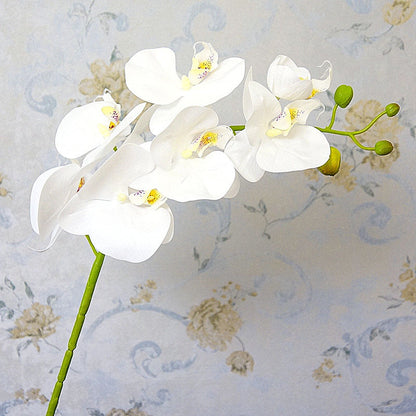 Realistic Fake Orchid Phalaenopsis Flower Stem - 7-Head Soft Touch Decorative Bloom for Weddings, Photography, and Home Décor