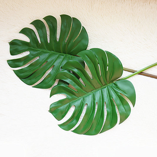 Nordic-Style Single Stem Faux Monstera Leaf – Realistic Greenery for Elegant Floral Arrangements and Stunning Background Wall Decor