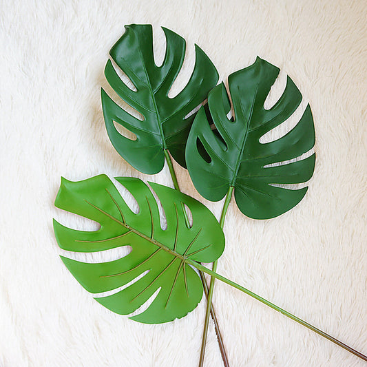 Charming Nordic-Inspired Faux Plants: Delicate Small Monstera Leaves for Stunning Decorative Floral Arrangements and Lush Greenery Backdrops