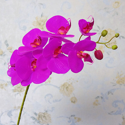 Realistic Fake Orchid Phalaenopsis Flower Stem - 7-Head Soft Touch Decorative Bloom for Weddings, Photography, and Home Décor