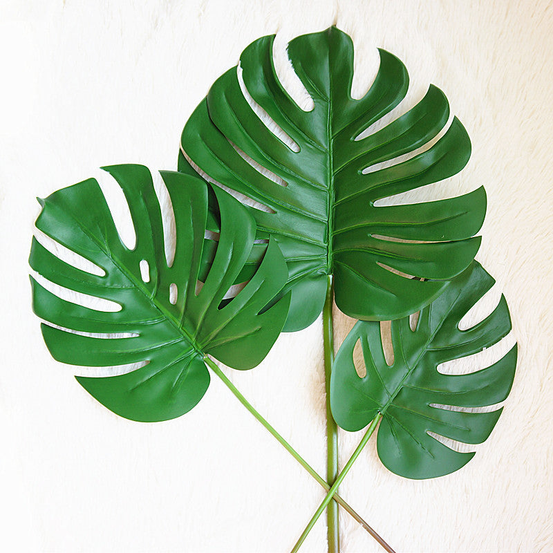 Nordic-Style Single Stem Faux Monstera Leaf – Realistic Greenery for Elegant Floral Arrangements and Stunning Background Wall Decor